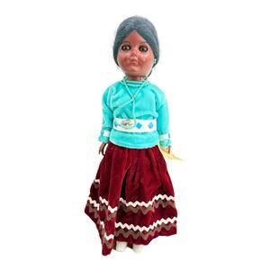 Vtg Carlson Dolls Navaho Princess Native American Indian W Papoose Doll 11"